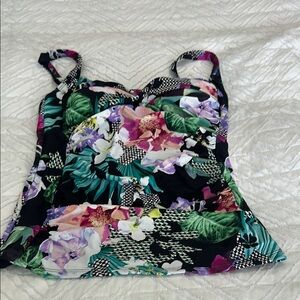 Hapari Black and Pink Bustier Bikini Top